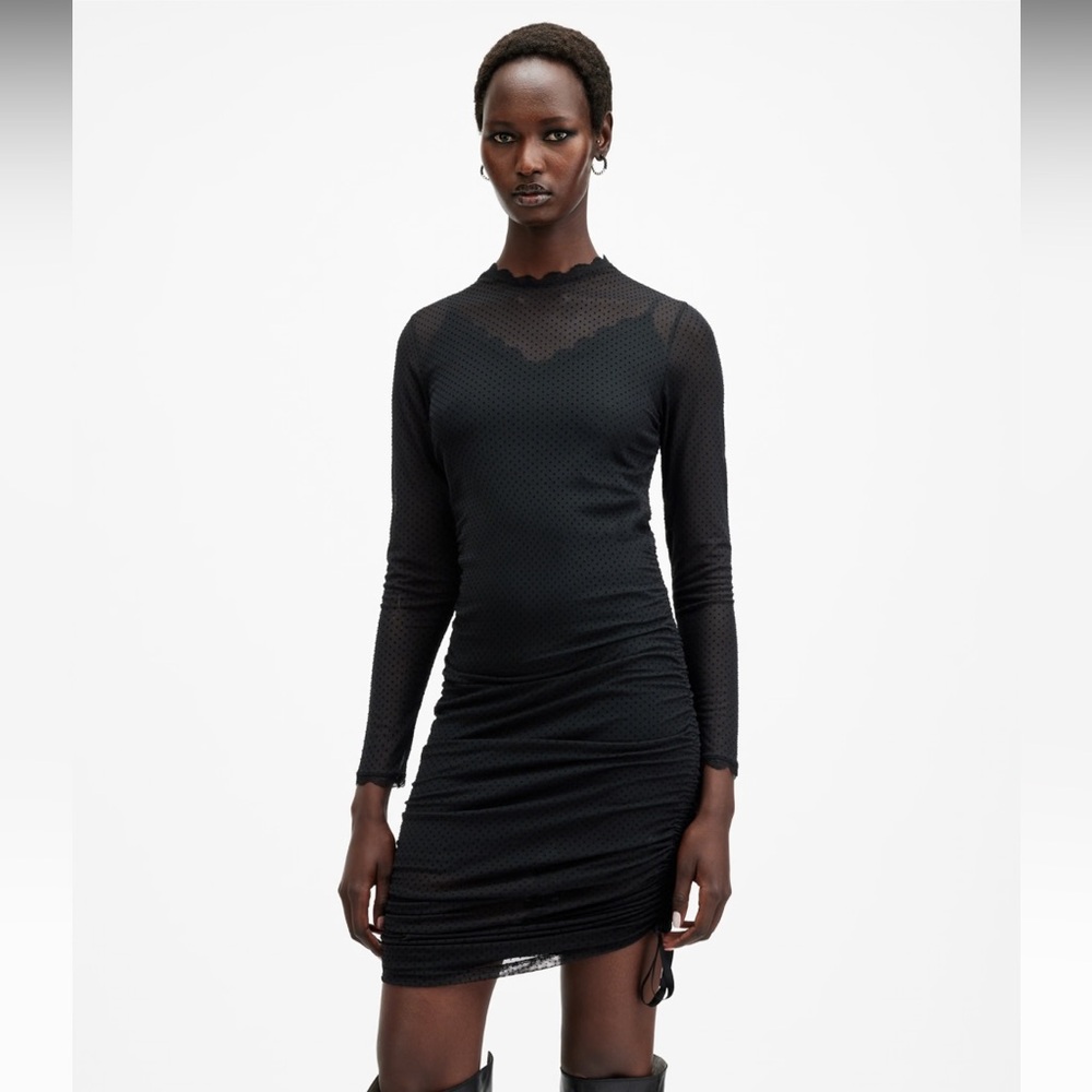 All Saints Adara Polka Dot Tulle Mini Dress